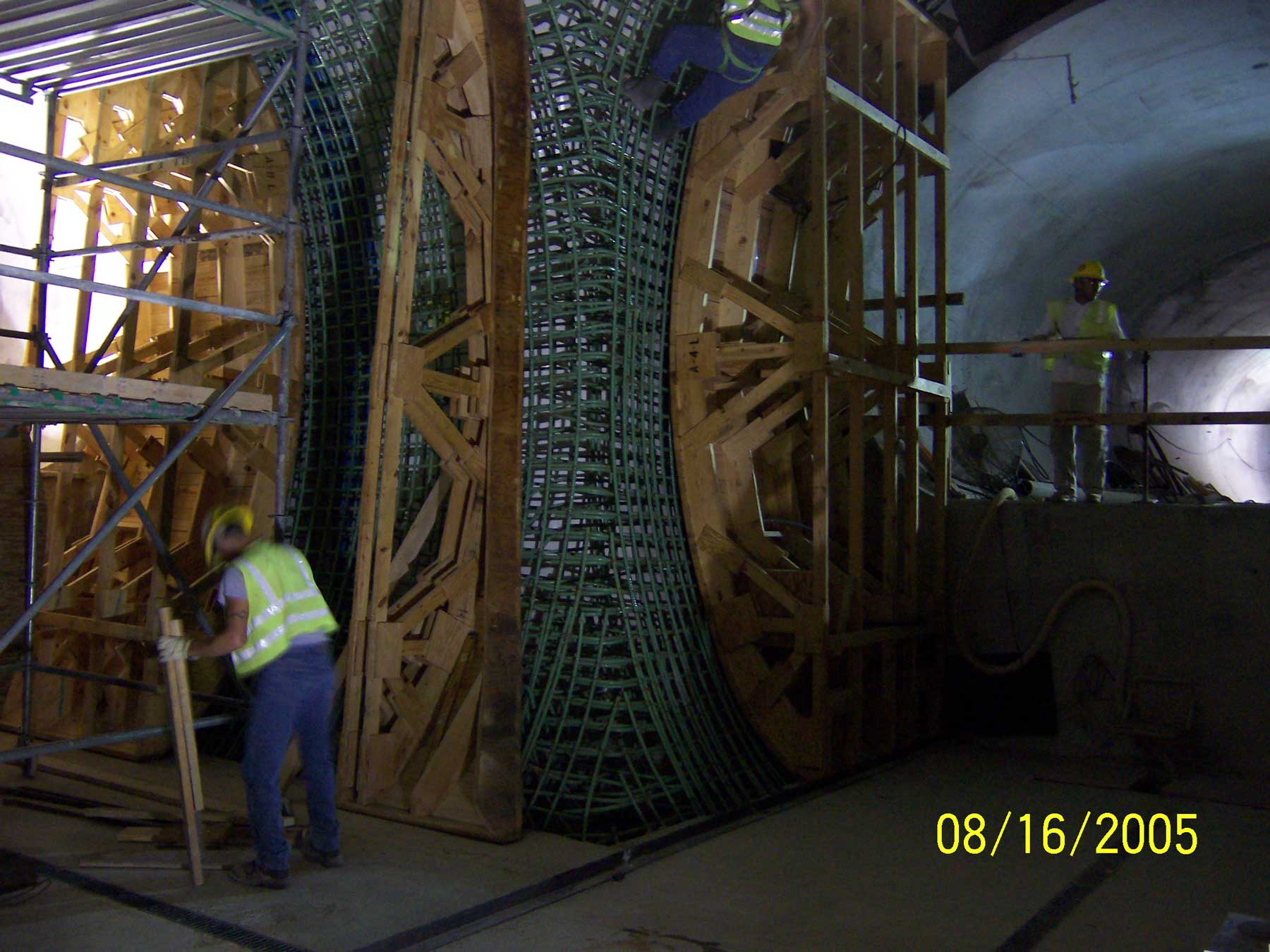 Dulles Pedestrian Tunnel Project Formwork being Installed